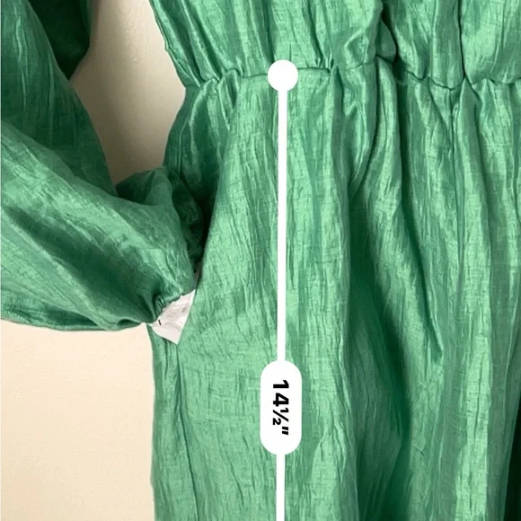 Maje Emerald Green Linen-Blend ROMPER - Picture 9 of 9